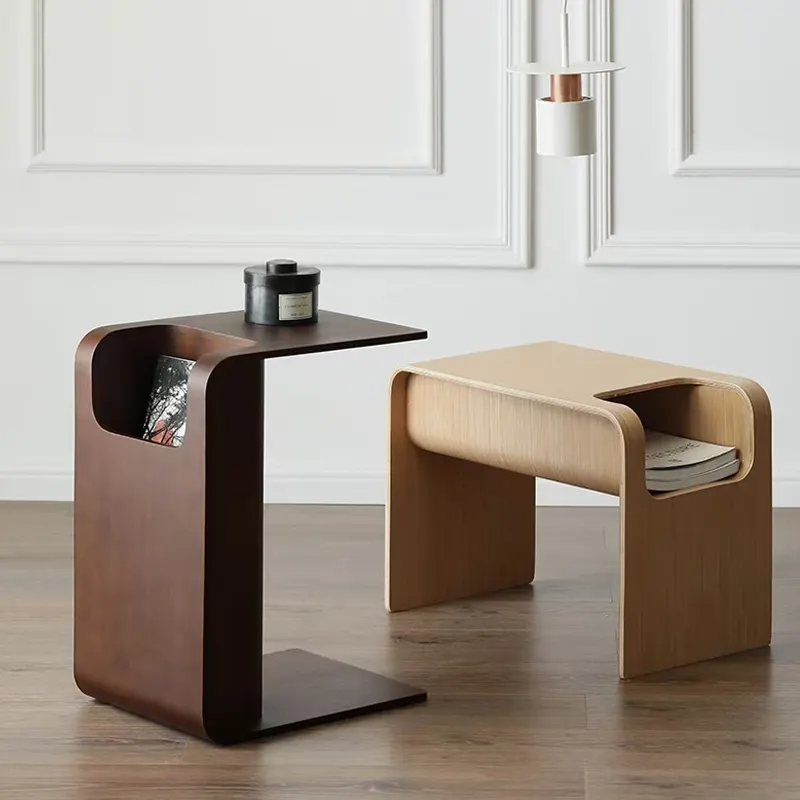 Moderne minimaliste salon chambre amovible C Type canapé Table d'appoint bois chevet coin Table
