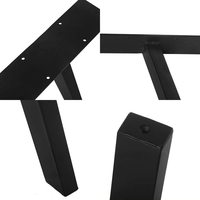 Pieds de table carrés chromés brillants modernes Sondoly Factory, forme en T, robustes, base de table solide, pied de table basse pour
