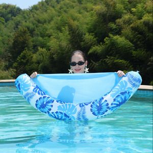 Bouée flottante semi-circulaire en forme de U avec filet, chaise longue aquatique pour adultes, jouet de loisirs pour piscine - Product Image 1