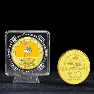 6 designs de pièces commémoratives en or de Donald Duck, <span class=keywords><strong>Minnie</strong></span> Mouse et Goofy, dessins animés américains, plaquées or double face, cadeau de collection - Product Image 5