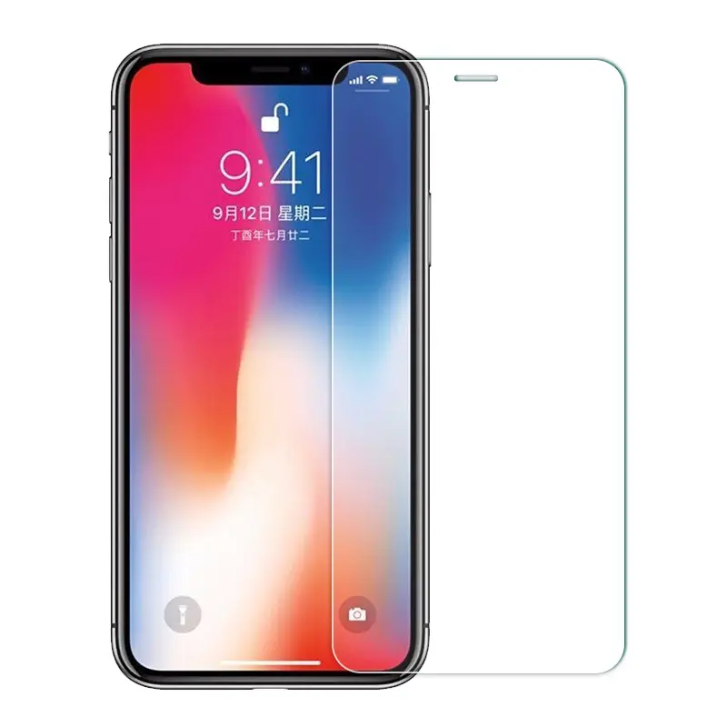 กระจกนิรภัยใสสูงสำหรับ iPhone 6 7 8 PLUS x XS MAX XR 11 12 13มินิ14Pro 15 PLUS 15 PRO MAX ป้องกันหน้าจอ