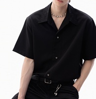 Chemise habillée à col cubain en lin personnalisée pour homme avec bouton, respirante, coupe ajustée, teinte unie, pour le sport, la détente et l'été