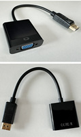 Adaptateur DP VGA 1080p Femelle-Femelle avec gaine PVC pour Ordinateur Portable, Moniteur, Projecteur, Écran Externe, Accessoires Informatiques