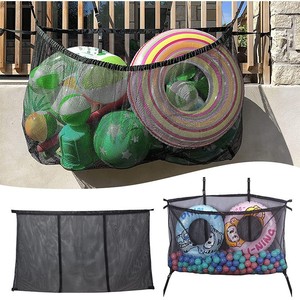 Sac de rangement pour jouets d'enfants, 145x86cm, crochet en maille, accessoire de piscine, organisateur d'équipement de natation en plein air polyvalent, noir - Product Image 1
