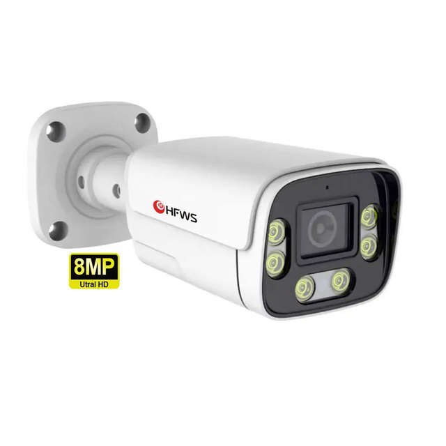 8MP PoE IP Security Turret Camera 4K Ultra HD Outdoor Full Color Night Vision Bullet Ai Human Detection Motion Detection CCTV