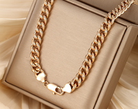 Super voordelige brede Cubaanse ketting met hartvormige sluiting, geschikt voor Valentijnsdag, afstuderen, minimalistische dagelijkse outfits.