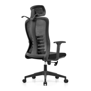 Sillas de Escritorio Ergonómicas de Malla Negra con Soporte Ajustable para la Columna y Brazos Fijos, Giratorias, Cómodas, de China - Product Image 3