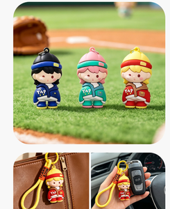 Figur Gantungan Kunci 3D Kecil, Hadiah Karakter Anak Laki-Laki Keren, Mainan <span class=keywords><strong>Mini</strong></span> Aksi Bayi, Figur Kartun, Gantungan Kunci Logam, Dekorasi Tas Mobil - Product Image 6