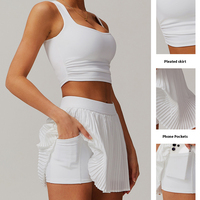 Benutzer definierte leere Yoga Tennis röcke Tennis kleid mit Shorts mit Tasche
