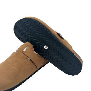 Zoccoli in pelle scamosciata da uomo in <span class=keywords><strong>sughero</strong></span> piediforme in <span class=keywords><strong>sughero</strong></span> con supporto ad arco peloso in pelliccia sintetica foderata ciabatte - Product Image 5