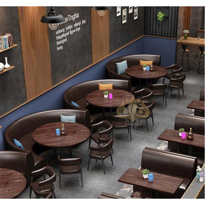 Set Moderno di Tavoli e Sedie in Pelle per Ristoranti, Salotti, Supermercati e Caffè - Product Image 4