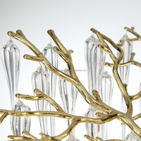 Haute qualité or lustre plafonnier intérieur maison salon arbre branche pendentif lumière