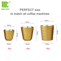 Taza transparente de Espresso resistente al calor con aislamiento de doble pared, tazas de café de 160ml, de acero inoxidable, creativas y respetuosas con el medio ambiente