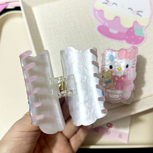 Moderna Molletta per Capelli in Acrilico a Forma di Gatto Cartoon e Artiglio di Squalo per Bambini con Capelli Spessi, <span class=keywords><strong>Accessori</strong></span> per Capelli <span class=keywords><strong>Hello</strong></span> <span class=keywords><strong>Kitty</strong></span> per San Valentino - Product Image 4