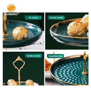 3 Tier Fruit Plate Rack <strong>Tray</strong> Sets Hotel Wedding Cake Stand Ceramic <strong>Dessert</strong> Display Stand for Cupcake Tart - Product Image 5