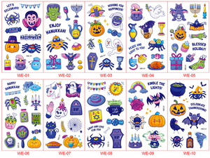 Impermeable <span class=keywords><strong>bruja</strong></span> fantasma sangre fluorescencia temporal Halloween tatuaje para niños - Product Image 6