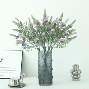 Composition florale artificielle de lupins simulés en plastique, rose, blanc, violet, pour décoration de mariage et de maison, et accessoires de photographie extérieure - Product Image 3