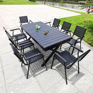 Mobili da giardino moderni da giardino da 9 pezzi <span class=keywords><strong>tavolo</strong></span> da pranzo e <span class=keywords><strong>sedie</strong></span> a <span class=keywords><strong>scomparsa</strong></span> - Product Image 1