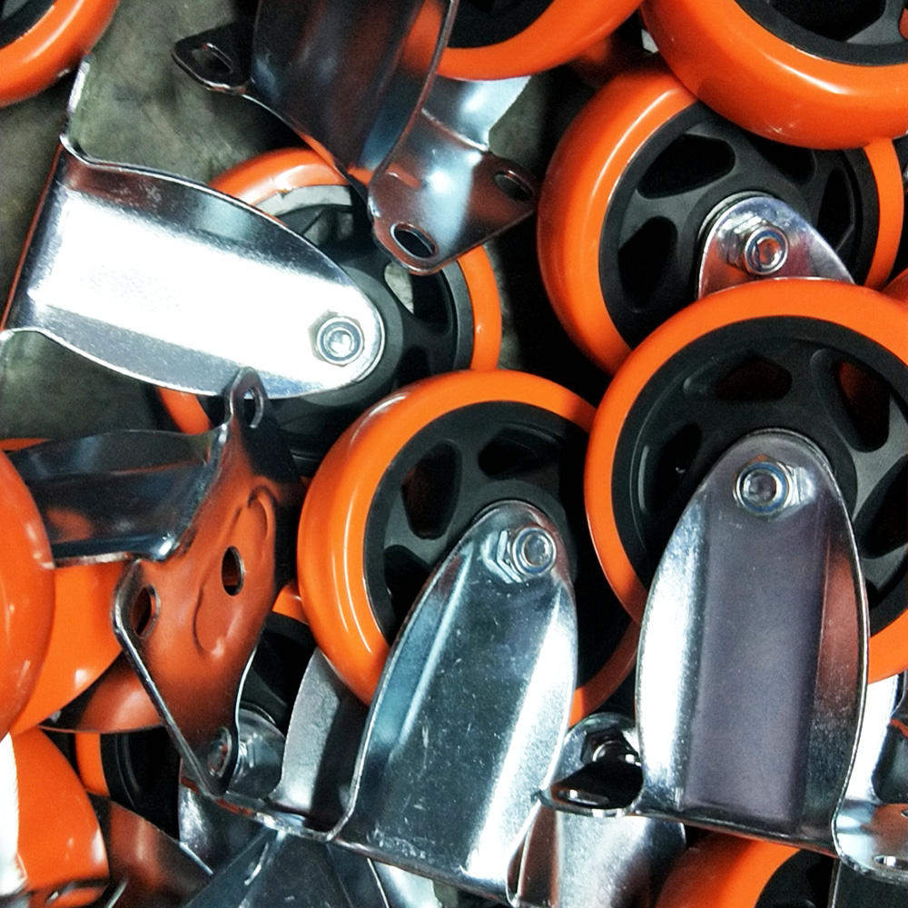 3/4/5/6 Inch Industrial Medium Duty Castor PVC Orange Swivel Heavy Duty Caster Rotating Wheels