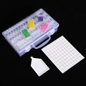 5D Diamond Painting Box Storage Containers Diamond Art DIY Accessories with Funnel Plate 200pcs Label Stickers