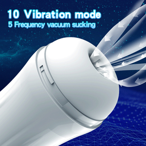 White Automatic <b>Masturbator</b> Cup for Men with Vibration Suction Adult Stimulation Toy - Product Image 3