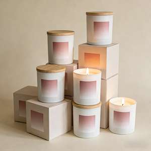 Low MOQ Custom Soy Wax Vegan Home Fragrance <strong>Candles</strong> Wood Lid Personalized Scent Options Wholesale OEM Christmas Wedding - Product Image 2