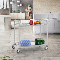 Harga Grosir Pabrik Jasonlon SS201 Keranjang Sajian 2 Tingkat Bahan Stainless Steel untuk Hotel, Restoran, dan Dapur