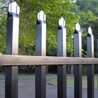 Valla de piquete de metal negro Valla de piscina residencial para proyectos de construcción de edificios