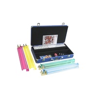 Luxueux 166Pcs American Mahjong Set Boîte D'emballage Mélamine Acrylique Mah Jongg Carreaux De Stockage Verrouillable En Aluminium Cas