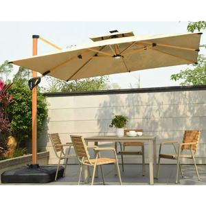 Sombrilla <span class=keywords><strong>Cantilever</strong></span> de Aluminio en Forma de L de Doble Capa y 3x3 M con Luces LED y Energía Solar para <span class=keywords><strong>Patio</strong></span>, Porche o Jardín con Logotipo Personalizado - Product Image 1
