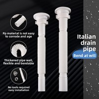 HJSJ 80mm Style italien Multicolore 2mm Tuyau de vidange personnalisable pour éviers de serpillière, Siphon de sol flexible avec filtre anti-odeur pour sous-évier