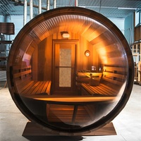 Hochwertige Moderne Elektrische Massivholz-Sauna für 4-8 Personen mit Schindeln und Heißen Steinen für Apartments und Villen