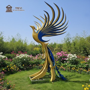 Scultura Grande Personalizzata in Acciaio Inossidabile a Forma di <span class=keywords><strong>Fenice</strong></span> TREVI, Statua Moderna in Metallo Dipinta a Mano per Decorazione di Parchi Urbani - Product Image 5