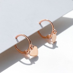 Korean Style S925 <strong>Sterling</strong> <strong>Silver</strong> Peach Heart <strong>Hoop</strong> <strong>Earrings</strong> for Women Cute Simple <strong>Small</strong> Fresh Versatile Elegant Accessories - Product Image 4