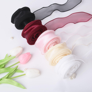 Ingrosso fiore regalo di san valentino decorativo 4cm nastro fantasia colore rotolo fluorescente filo coda di pesce papillon - Product Image 1