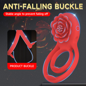 Anello vibrante di precisione Rose Lock per la salute della <span class=keywords><strong>prostata</strong></span> maschile, con telecomando wireless, 10 modalità, USB, per l'allungamento del pene. - Product Image 4