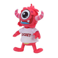 Vente en gros de poupées en peluche monstre à cornes rayées personnalisées, poupées en peluche monstre de dessin animé, poupées en peluche monstre avec logo imprimé, poupées en peluche monstre douces