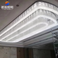 Lustre LED en cristal moderne de luxe sur mesure de qualité supérieure pour usage hôtelier, lampe de plafond à montage en surface