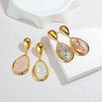 Boucles d'oreilles géométriques en forme de coquille Gaovo Niche Design pour femmes, plaquées or 18 carats, résistantes au ternissement, bijoux d'oreille tendance en gros