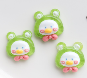 Cuore in resina trasparente per cartoni animati con ali ragazza rana coniglio orso cane testa di gatto fiocco cono gelato stella OK fungo flatback charm - Product Image 6