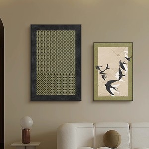 Framed Wall Art Oil <b>Canvas</b> Painting Abstract Animal Design Black <b>Frame</b> Rectangle Living Room Decor - Product Image 2