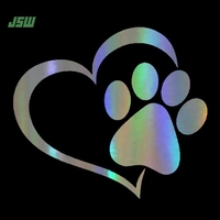 Autocollant en vinyle pour voiture, motif empreinte de patte d'animal avec cœur, pour fenêtre ou pare-chocs, pour chien ou chat