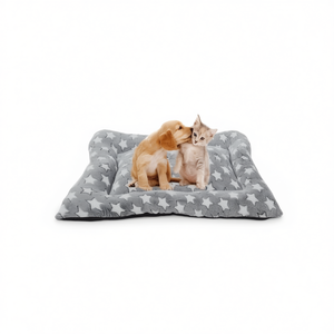 ชุดแผ่นรองนอนสุนัขผ้าสตาร์แฟลนเนลสีเทาแบบสามชิ้นสำหรับเตียงสัตว์เลี้ยง - Product Image 2
