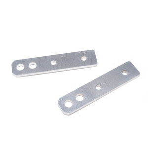 Plaque de liaison métallique plate à plusieurs trous en acier inoxydable estampé sur mesure, à extrémités arrondies, pour le raccordement de tôles métalliques de meubles en bois - Product Image 3