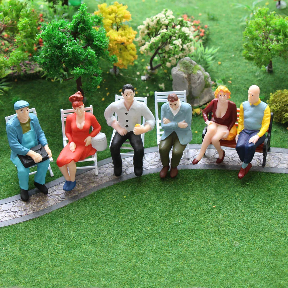 P2507 Model Railway Train G skala Figures 1:22.5-1:25 All Seated Painted Passengers People