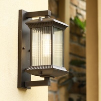 Lampe murale LED carrée étanche pour extérieur, lumière blanc chaud, base en aluminium, pour jardin/cour, éclairage décoratif, garantie de 2 ans