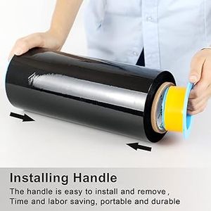 Huamaohengchun 12 po x 1000 pi, 80 gauge, lot de 3, film rétractable noir, film plastique noir auto-adhésif pour expédition et déménagement - Product Image 4