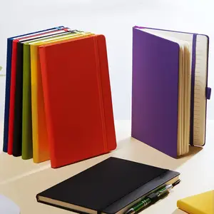 Caderno de diário personalizável com capa de couro PU para cadernos A5 com 80 folhas