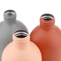 Botella vacía de aluminio para champú, botella cosmética de color mate, corta y ancha