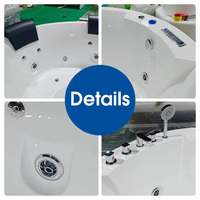 Spa de nage rond moderne pour l'extérieur, jacuzzi 4 personnes avec sièges et éclairage LED, idéal pour hôtels et villas